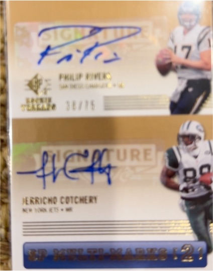 2007 Upper Deck SP Rookie Threads Multi-Marks 2 #38/75 Philip Rivers / Jerricho Cotchery — front