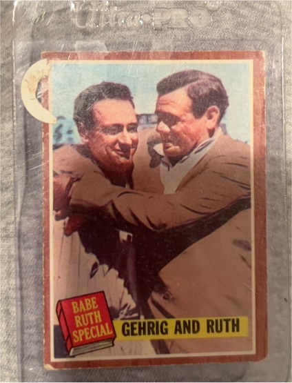1962 Topps #140 Gehrig and Ruth (Babe Ruth Special) — front