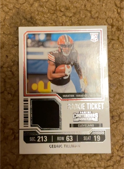 2023 Panini Contenders Rookie Ticket Patch Variation #TS3V Cedric Tillman — front