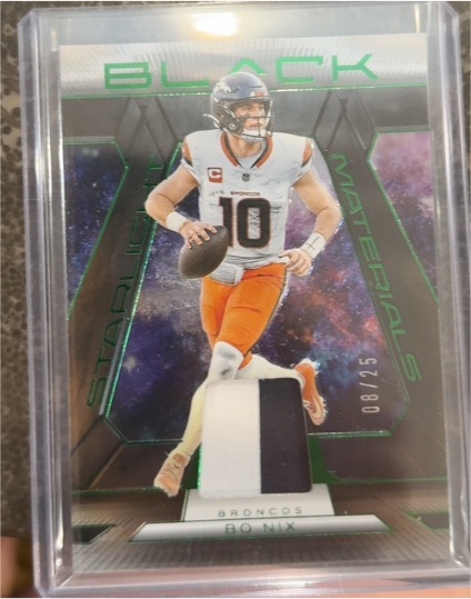 2025 Panini Black Football Starlight Materials #SMA-BNI Bo Nix — front