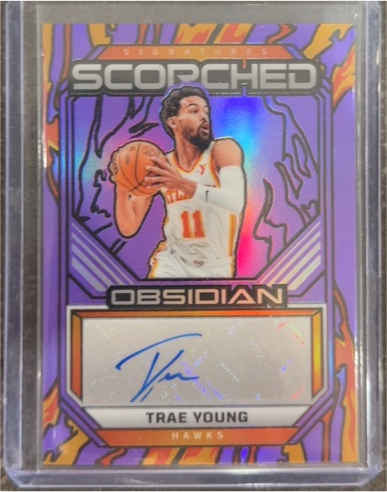 2024-25 Panini Obsidian Scorched Signatures #SS-TY Trae Young — front