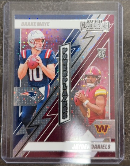 2024 Panini Contenders #22 Drake Maye / Jayden Daniels Power Players — front