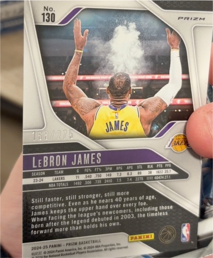 2024-25 Panini Prizm #130 LeBron James — front
