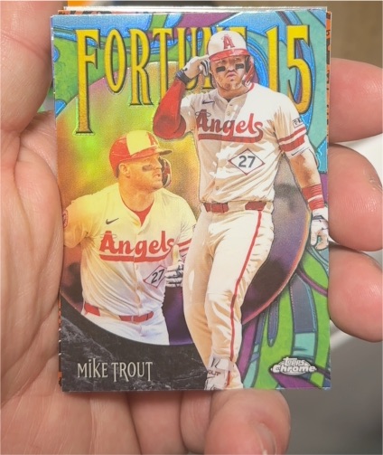 2025 Topps Chrome Update #F15-3 Fortune 15 Mike Trout — front