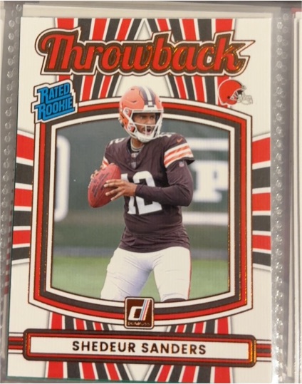 2025 Donruss #2 Shedeur Sanders Rated Rookie Throwback — front
