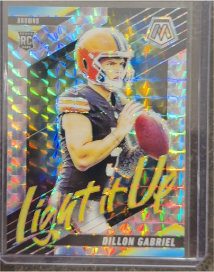 2025 Panini Mosaic #21 Dillon Gabriel Light It Up Mosaic Silver — front