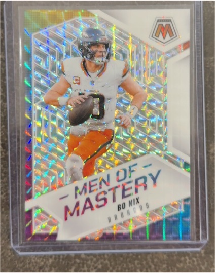2025 Panini Mosaic #7 Bo Nix Men of Mastery — front