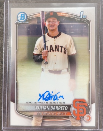 2025 Bowman Chrome #CPA-YU Yulian Barreto 1st Bowman Autograph — front