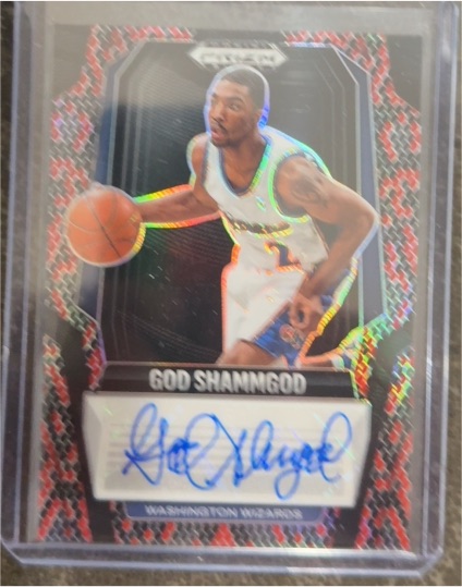 2024-25 Panini Prizm Black Signatures Red Prizm #SIG-GOD God Shammgod — front