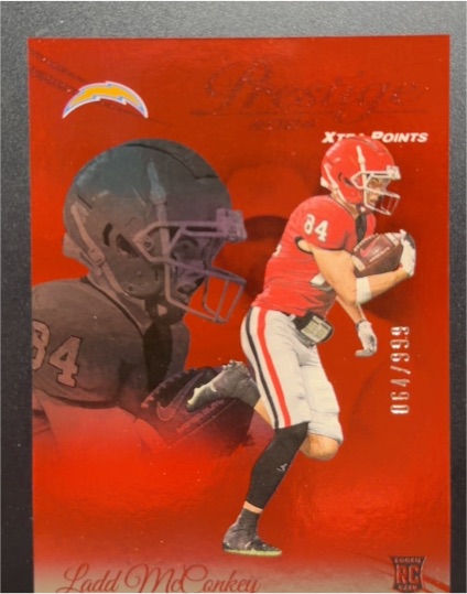 2024 Panini Prestige #331 Ladd McConkey Xtra Points Red /999 — front
