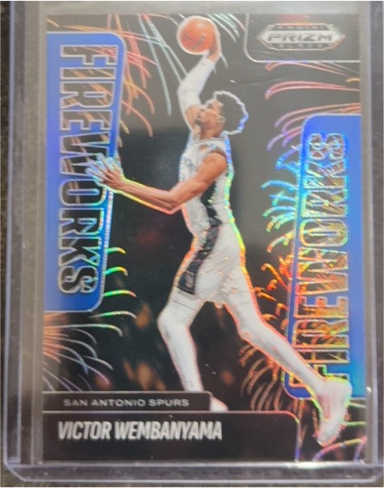 2024-25 Panini Prizm Black Fireworks Silver #1 Victor Wembanyama — front