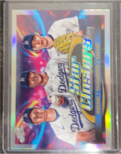 2025 Topps Chrome Cosmic #TSC-1 Shohei Ohtani / Kodai Yamamoto / Kenta Sasaki — front