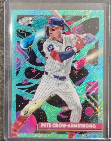2025 Topps Chrome Cosmic #104 Pete Crow-Armstrong Nucleus Refractor — front