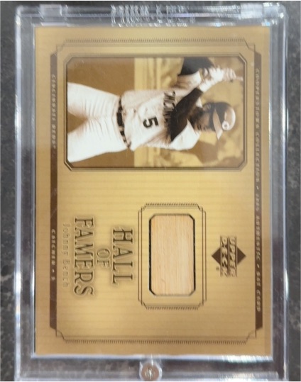 2001 Upper Deck Hall of Famers #B-JBE Johnny Bench — front