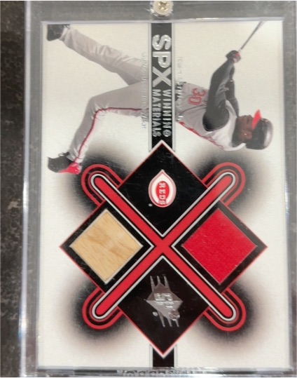 2001 Upper Deck SPx #KG2 Ken Griffey Jr. Winning Materials Jersey Bat — front