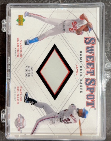 2001 Upper Deck Sweet Spot Game Used Bases Level 1 Vladimir Guerrero / Carlos Delgado — front