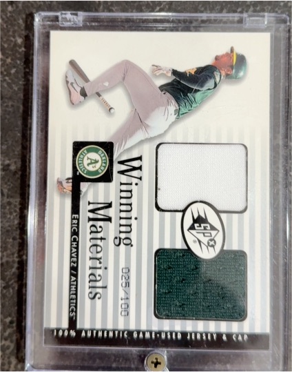 2000 Upper Deck SPx Winning Materials #WM-EC Eric Chavez — front