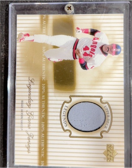2000 Upper Deck Legends Legendary Game Jerseys #J-RJ Reggie Jackson — front