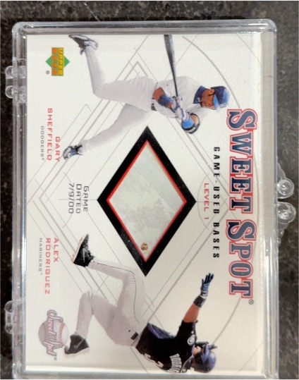 2001 Upper Deck Sweet Spot Game-Used Bases Level 1 Alex Rodriguez Gary Sheffield — front