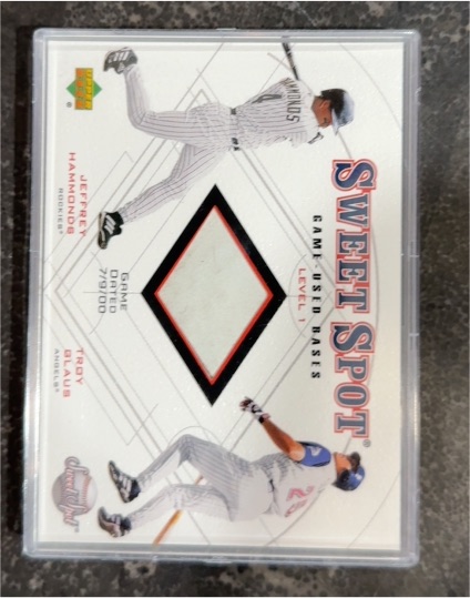 2001 Upper Deck Sweet Spot Game Used Base Level 1 Jeffrey Hammond Troy Glaus — front