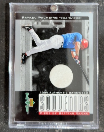 2001 Upper Deck MVP Souvenirs #G-RP Rafael Palmeiro — front