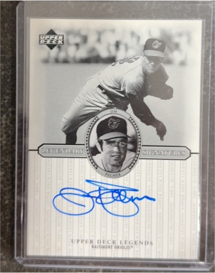 2000 Upper Deck Legends #S-JP Jim Palmer Legendary Signatures — front