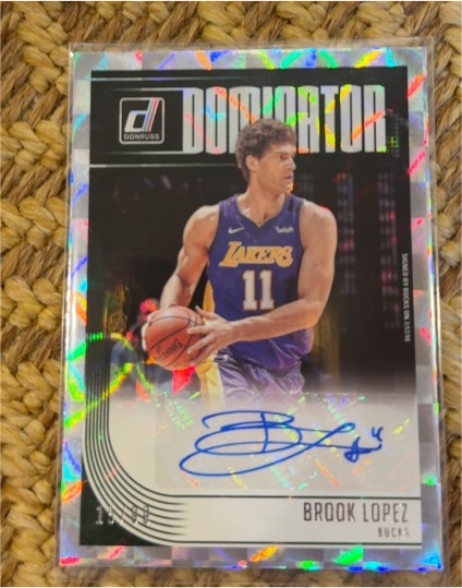 2018 Panini Donruss Dominator Signatures #DS-BLP Brook Lopez — front