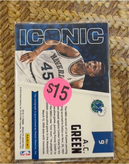 2016 Panini Iconic #9 A.C. Green — front