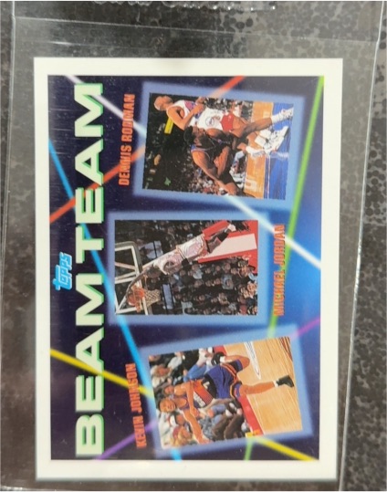 1992-93 Topps Beam Team #3 Michael Jordan, Dennis Rodman, Kevin Johnson — front