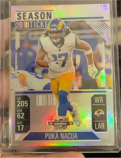 2024 Panini Contenders Optic Season Ticket #205-62-17 Puka Nacua — front