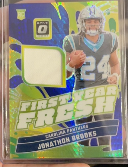 2024 Panini Donruss Optic #FYF-JBS Jonathon Brooks First Year Fresh Patch — front