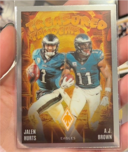 2024 Panini Phoenix Treasured Tandems #TT-PHL Jalen Hurts, A.J. Brown — front