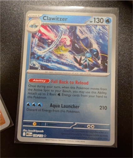 2025 Pokémon Mega Evolution #038 Clawitzer — front
