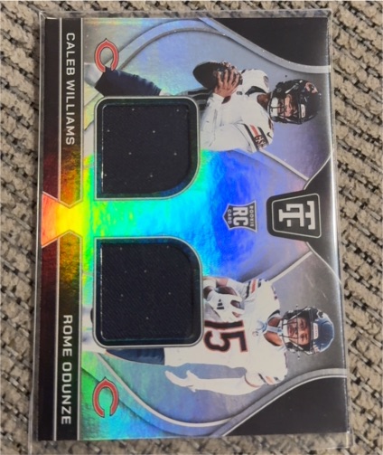 2024 Panini Totally Certified Rookie Dual Swatches #RDS-CHI Caleb Williams Rome Odunze — front