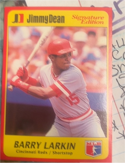 1991 Jimmy Dean Signature Edition #10 Barry Larkin — front