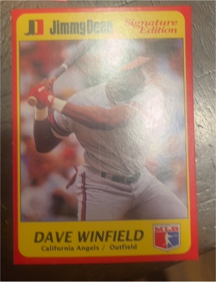 1991 Jimmy Dean Signature Edition # Dave Winfield — front
