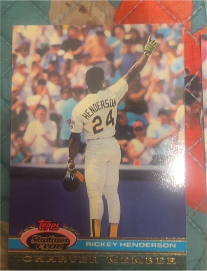 1991 Topps Stadium Club Charter Member #NNO Rickey Henderson — front