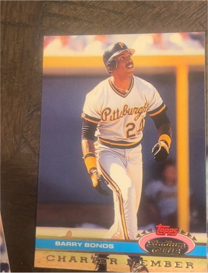 1991 Topps Stadium Club Charter Member #NNO Barry Bonds — front
