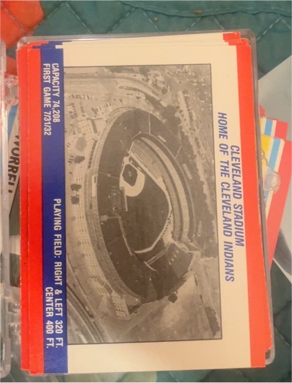 1988 Fleer Baseball Stadium Sticker Cleveland Indians Cleveland Stadium — front