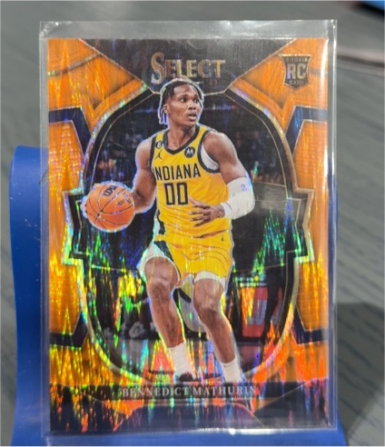 2022-23 Panini Select #79 Bennedict Mathurin Orange Flash Prizm Rookie Card — front