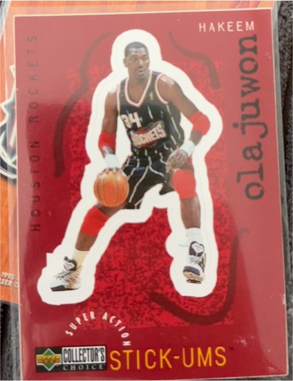 1997-98 Upper Deck Collector's Choice Stick-Ums #S10 Hakeem Olajuwon — front
