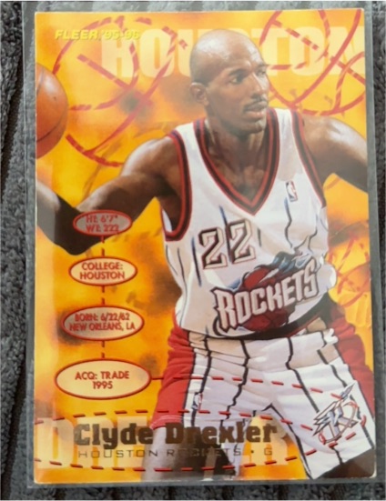 1995-96 Fleer #221 Clyde Drexler Houston Rockets — front