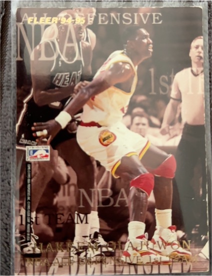1994-95 Fleer #3 Hakeem Olajuwon All-Defensive Team — front