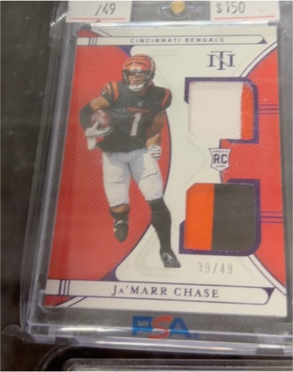 2021 Panini National Treasures Rookie Dual Materials #39 Ja'Marr Chase — front