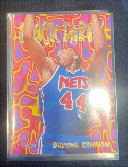 1995-96 Hoops #24 Derrick Coleman Block Party — front
