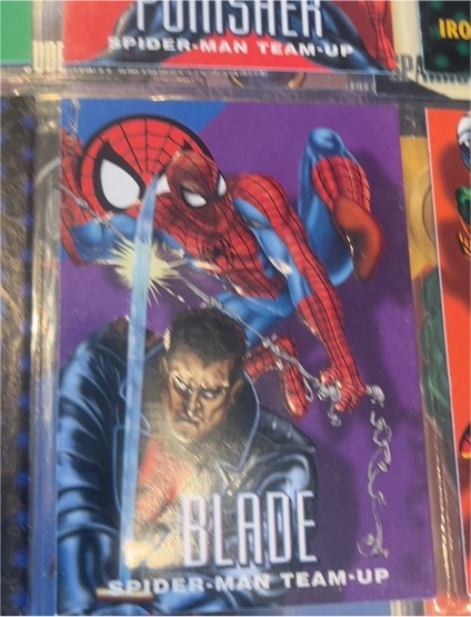 1996 Fleer Skybox Marvel Vision #4 Blade Spider-Man Team-Up — front