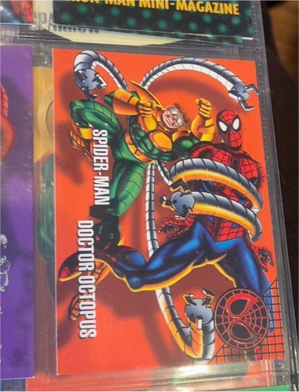 1996 Fleer Skybox Marvel Vision #21 Spider-Man vs Doctor Octopus — front