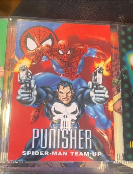 1996 Fleer Skybox Marvel Vision #5 Punisher Spider-Man Team-Up — front