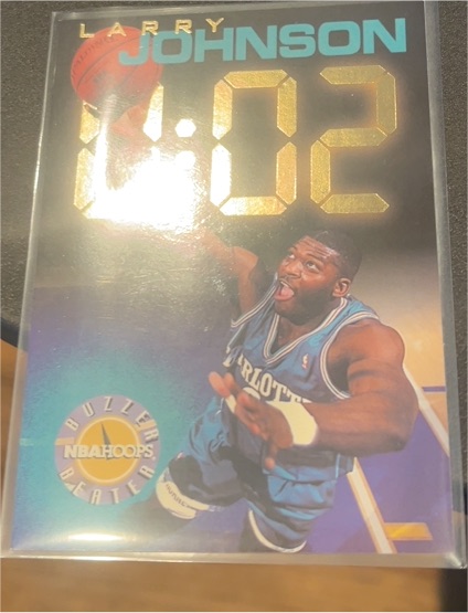 1995-96 Hoops Buzzer Beater #220 Larry Johnson — front