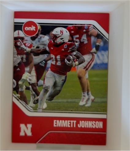 2025 Onit # Emmett Johnson Nebraska Cornhuskers — front
